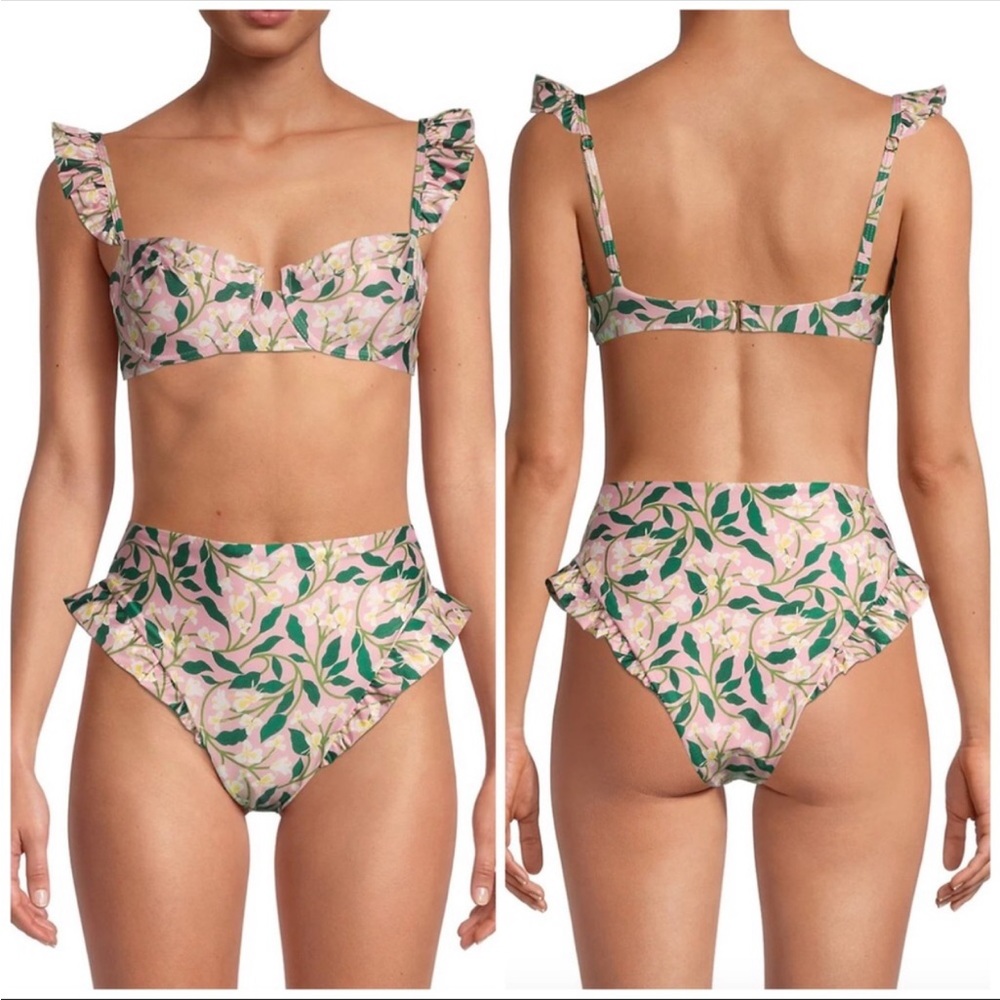 Agua by Agua Bendita Floral Bikini - Pink and Green